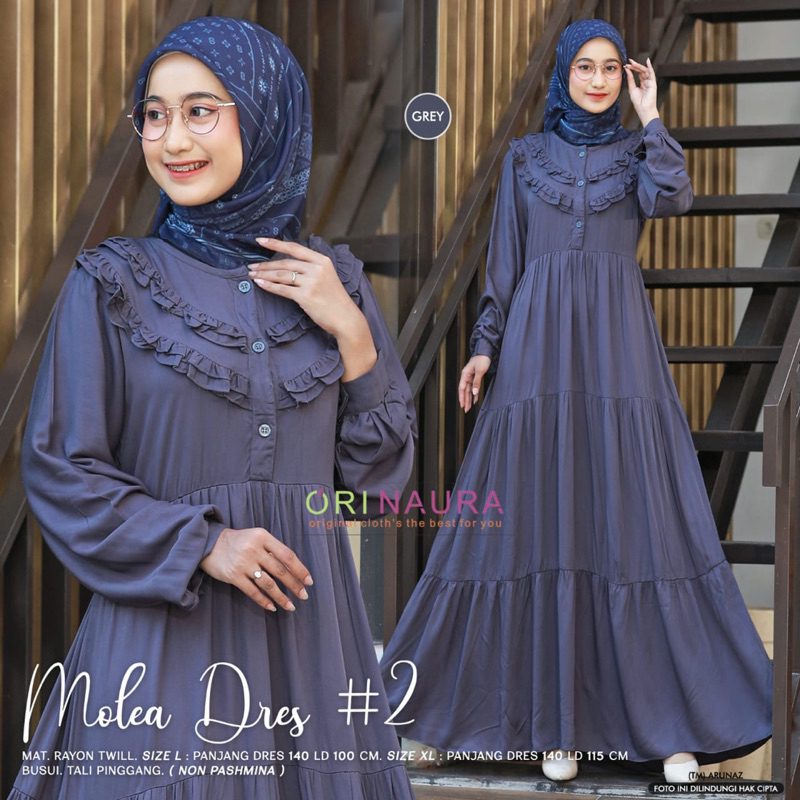 molea dres gamis muslim polos original orinaura