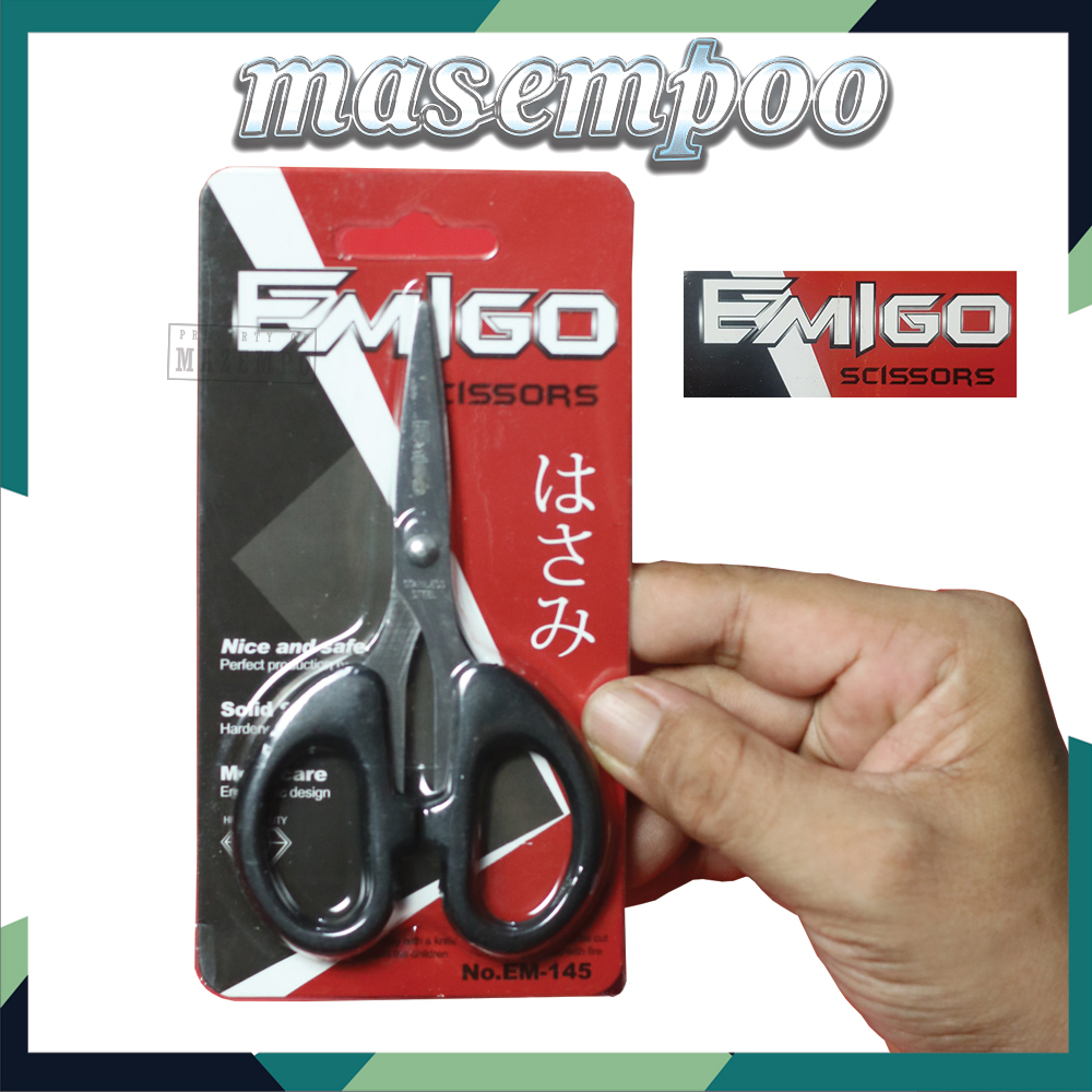 Gunting Kecil Hitam EMIGO Tajam Stainless Serbaguna EM 145