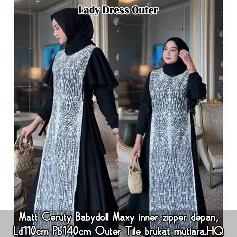 NEW QUEENA DRESS INNER DRESS + OUTER / Gamis Kondangan BAJU DEWASA MURAH TERBARU 2023 Busui Friendly