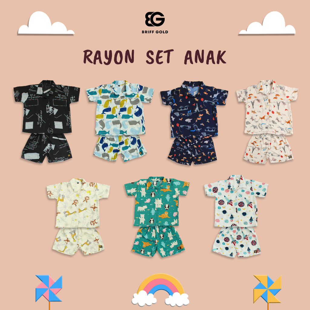 Baju Setelan Rayon Set Anak Premium Unisex Briffgold