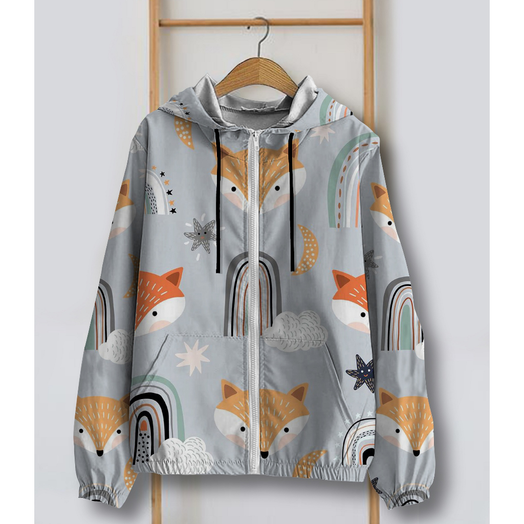 Jaket Parasut Wanita Printing Jumbo / jaket parasut Big Size / jaket parasut over size pria dan wani