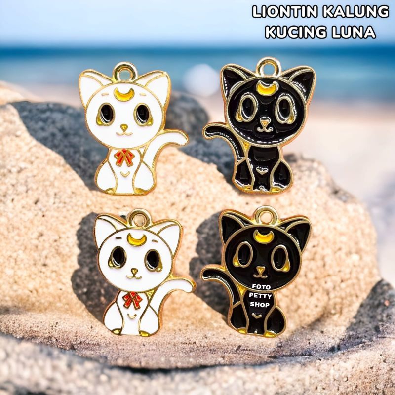 LIONTIN KUCING LUNA 1 PCS || CHARM ENAMEL