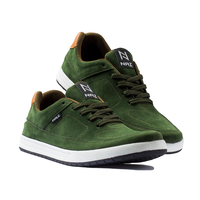 Sepatu Sneakers Pria Casual Green Army Kerja Kuliah Hangout Shoes Cowok Premium Trendi Original Naz Gustav