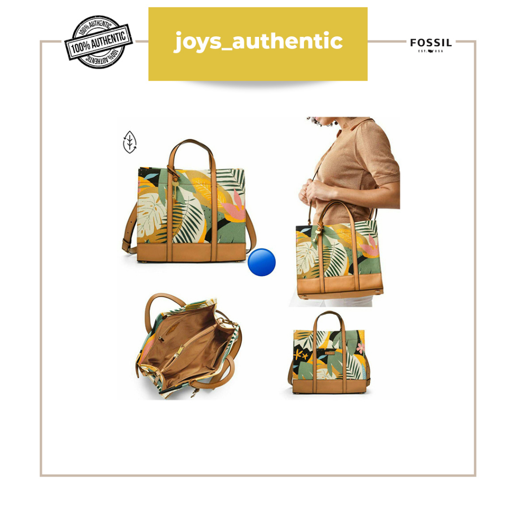 Tas Wanita Fossil Carmen Satchel Shopper Floral Woman Bag Authentic Original