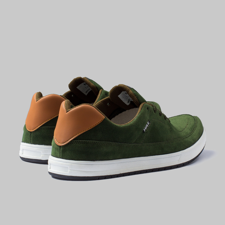 Sepatu Sneakers Pria Casual Green Army Kerja Kuliah Hangout Shoes Cowok Premium Trendi Original Naz Gustav