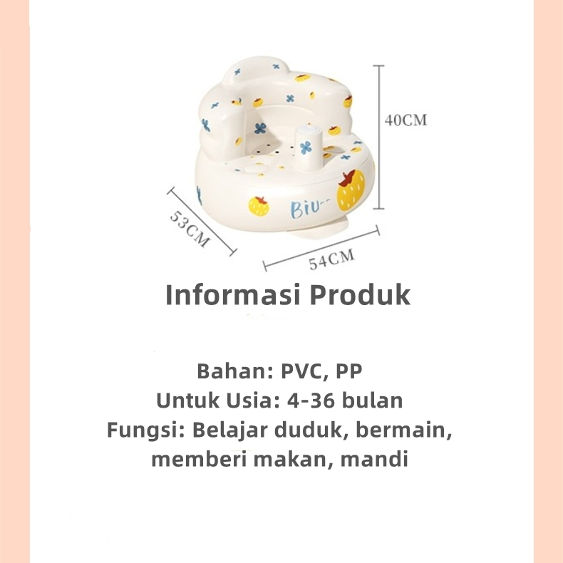 Sofa Bayi Belajar Duduk PVC Inflatable Baby Chair Kursi Makan Bayi Sofa Tiup Balon Bayi WJ12 WJ13