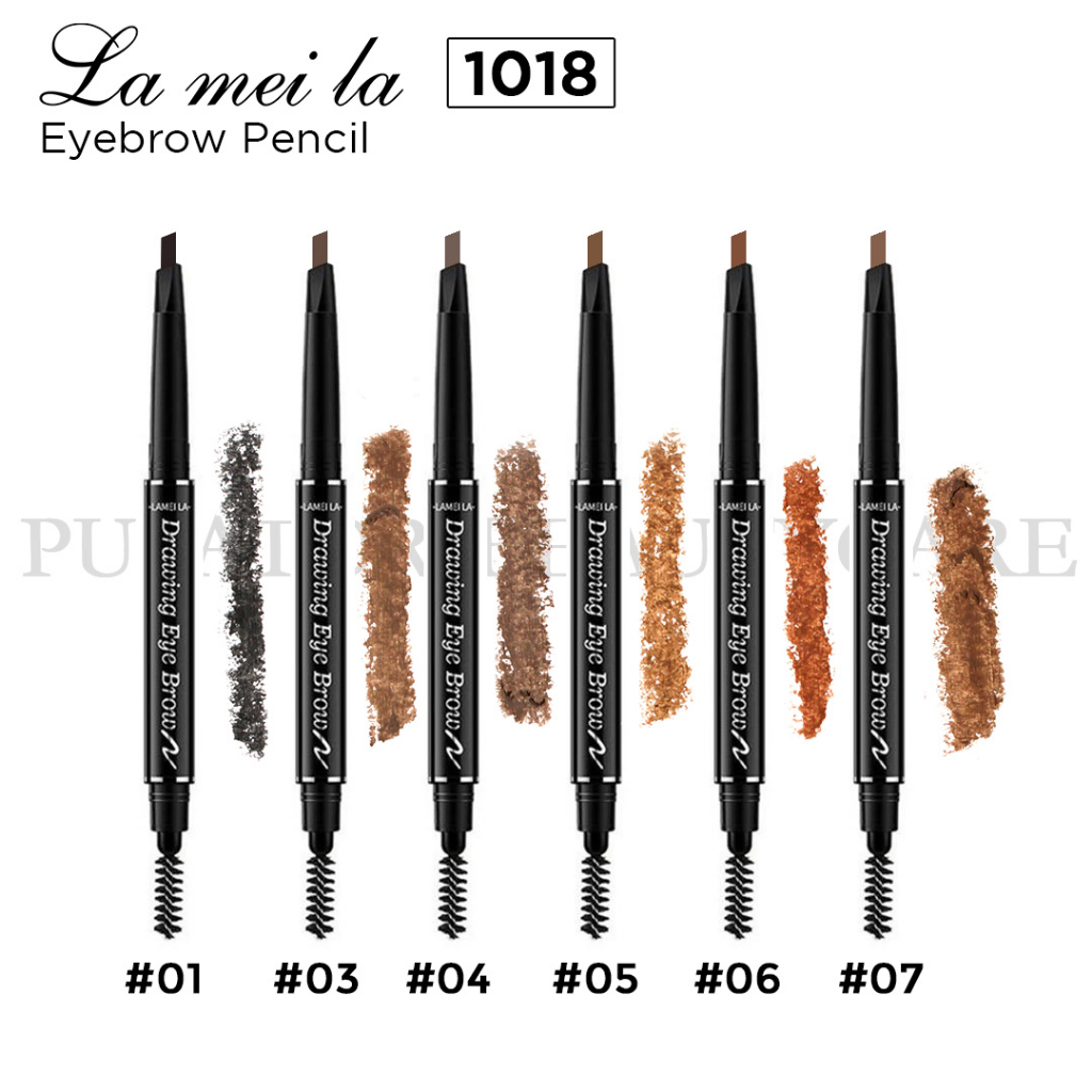 LAMEILA 1018 Eyebrow Pencil Waterproof Pinsil Alis Kepala Ganda