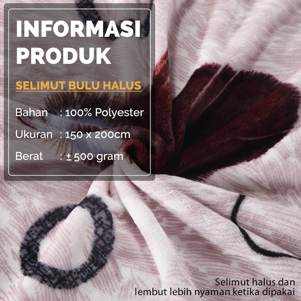 Selimut Tebal Super Lembut Premium Motif Ukuran 150x200cm Bahan Polyester Halus Dewasa Pria Wanita Perlengkapan Tidur Rumah Tangga Import - HK500 - Comforthomes