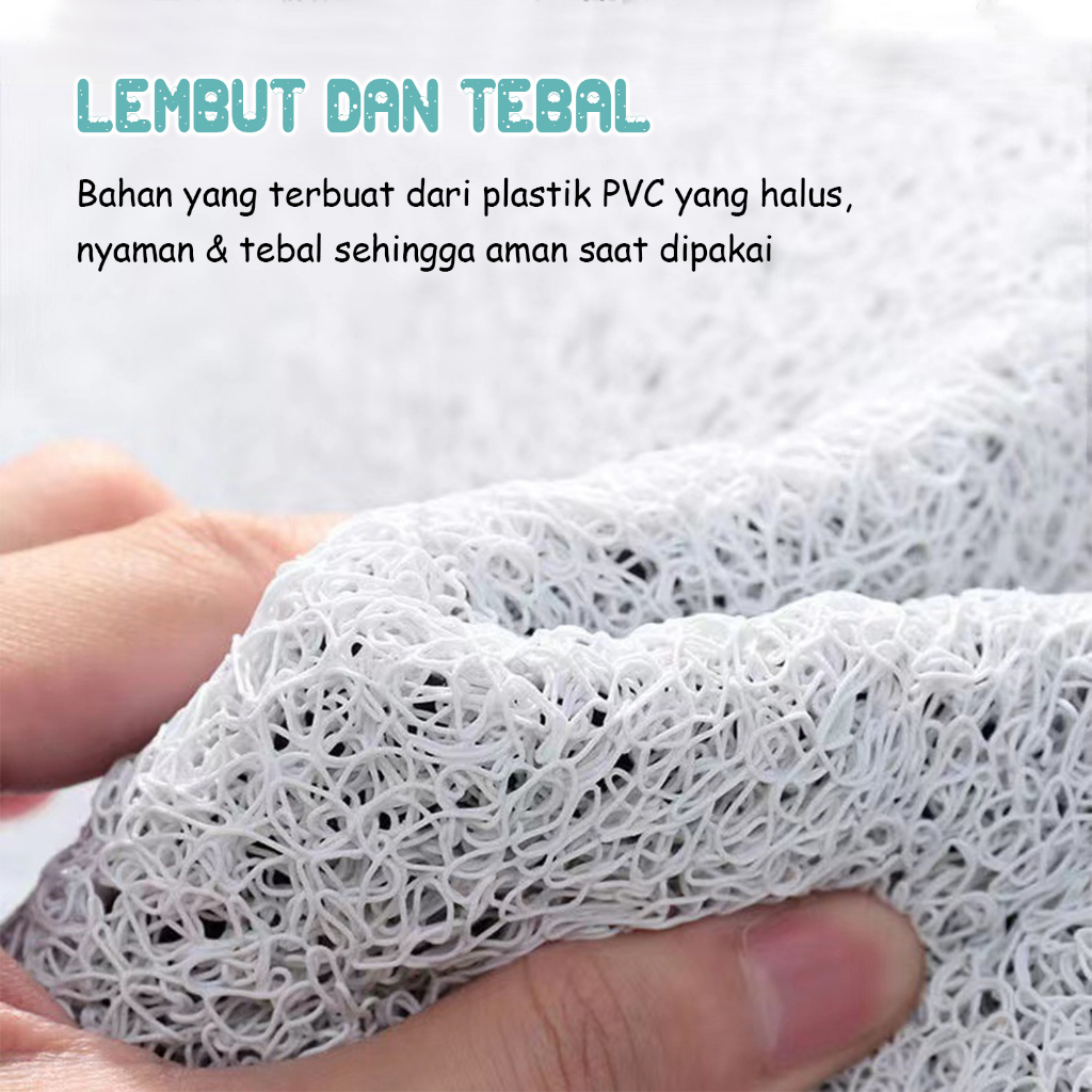 Keset Bihun Bermotif Cantik Ukuran 40cm x 60cm Bahan Plastik PVC Lembut Alas anti slip Kualitas Premium - D9A2