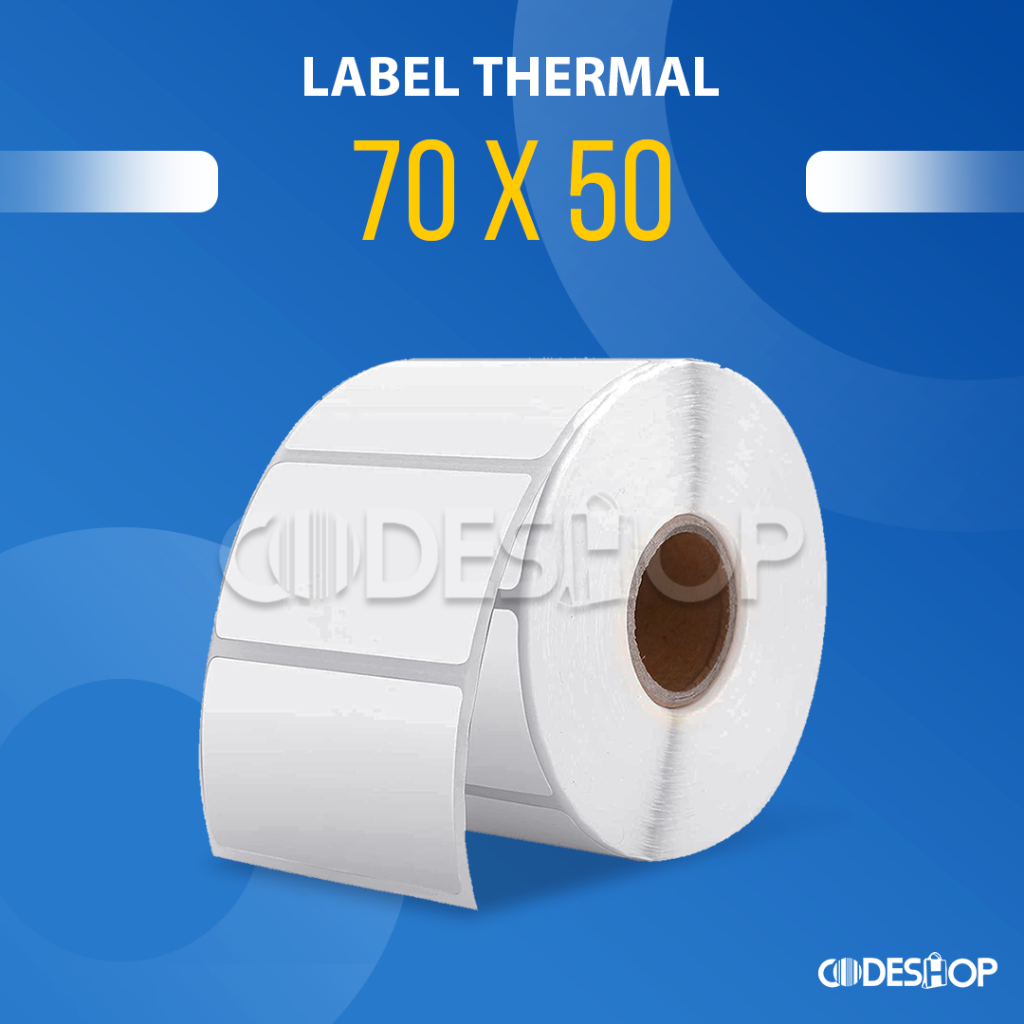 CODESHOP Stiker Label Barcode 70 x 50 mm Thermal isi 400 Pcs 1 line