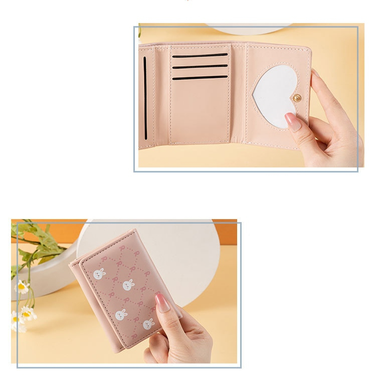 DOMPET LIPAT WANITA IMPORT MINI REMAJA CEWEK KEKINIAN PINK LUCU MOTIF KELINCI KULIT TORINA WA730P3 KECIL PREMIUM KOREA PENDEK SLOT KARTU KOIN MURAH BATAM BRANDED FASHION SIMPLE