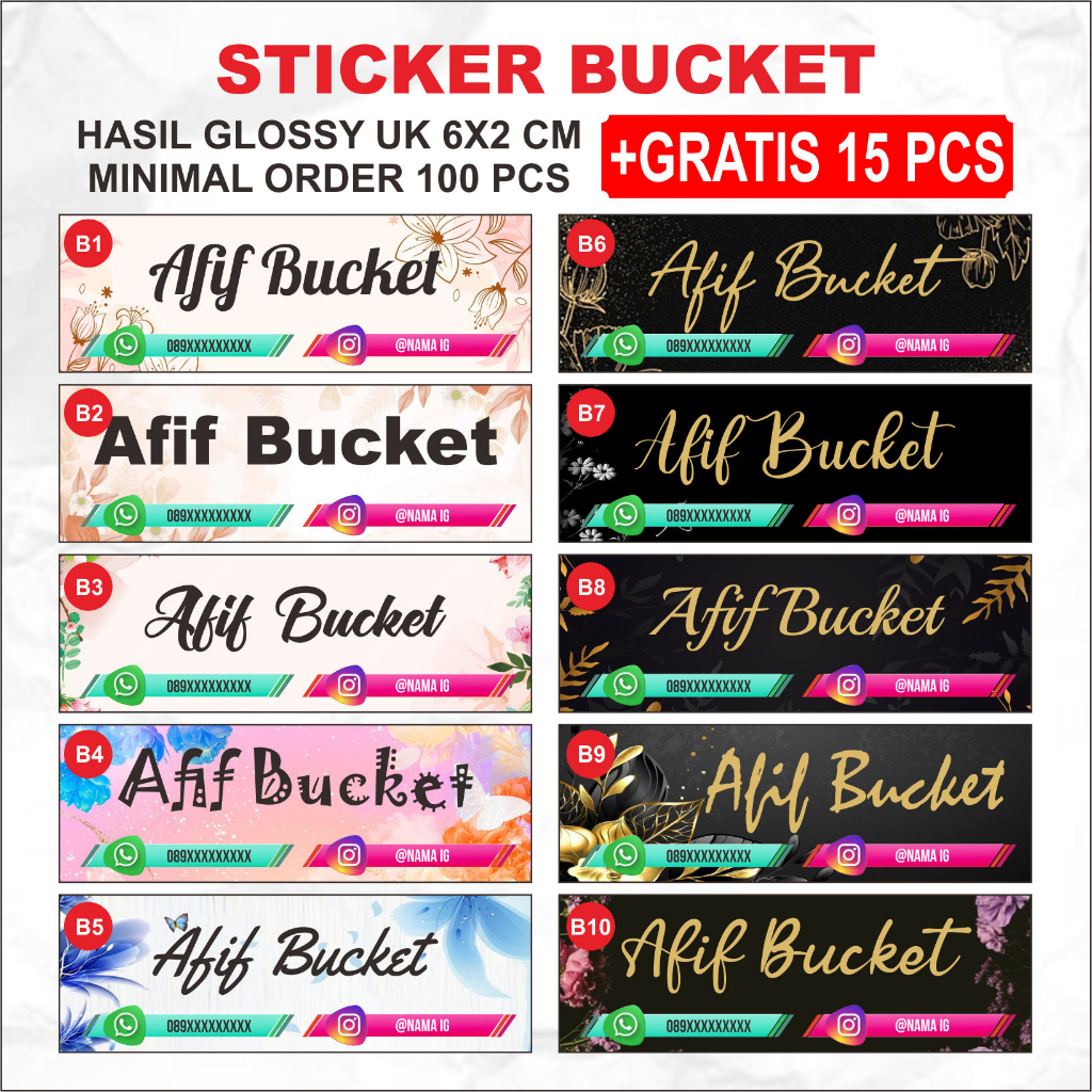 

Sticker bucket glossy 1 hari jadi banyak bonus