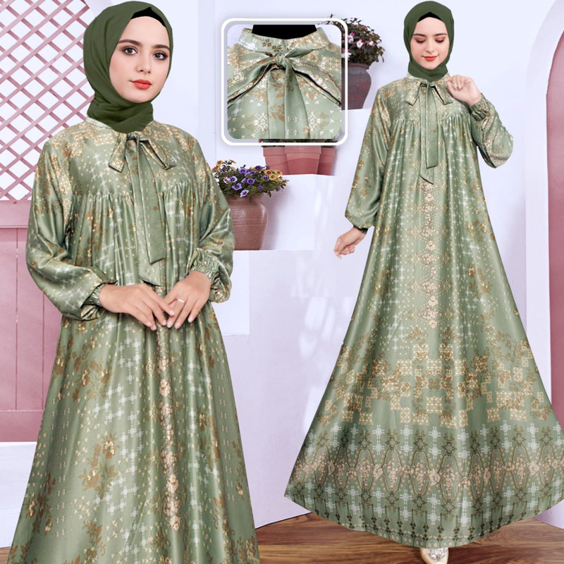 Gamis Motif /Gamis sutra silk / Gamis pesta terlaris/Gamis kondangan /Gamis silk premium