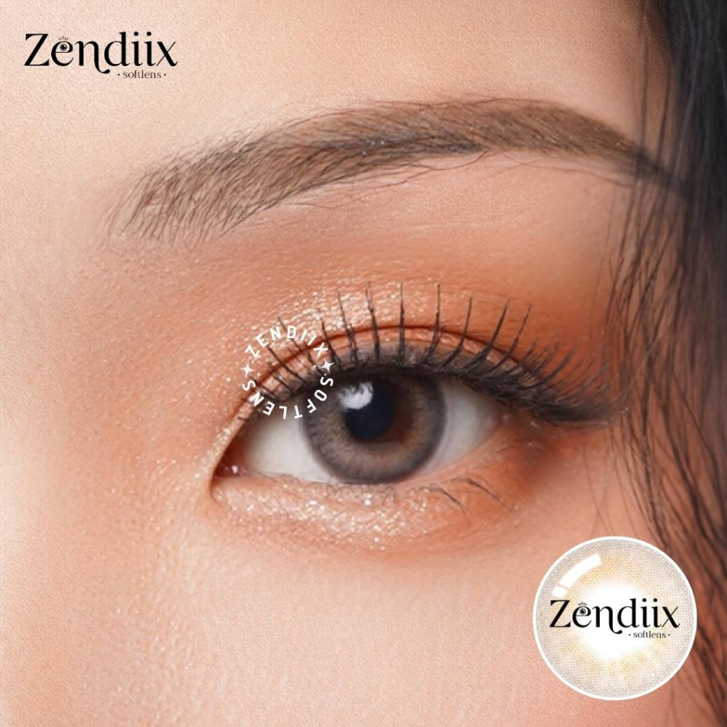 Softlens I-DOL DESIRE Warna AMBER GREY 14.5mm Normal Minus