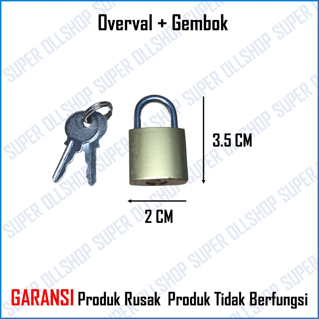 Overval Plat GALVANIS Overpale Overpal Tebal Cantolan Gembok Pintu 20 MM 1 Set