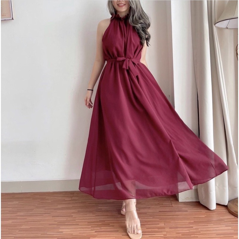 LONGDRESS HALTER WEDDING / DRESS PESTA / DRESS PARTY / DRESS BRIDESMAID / DRESS KONDANGAN