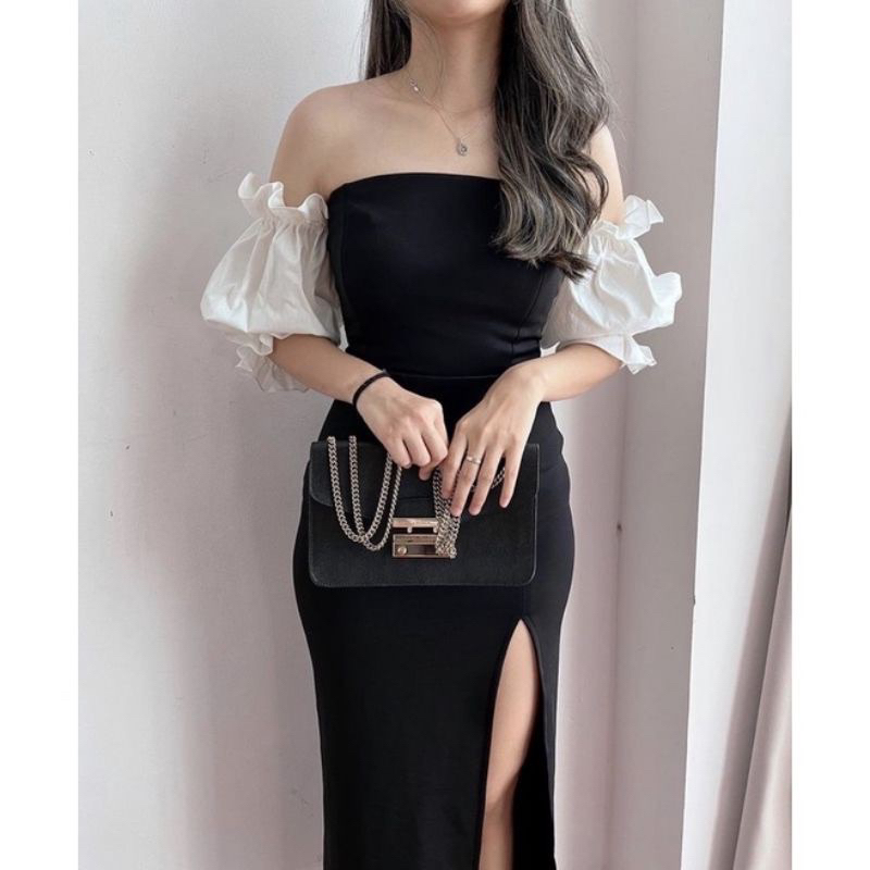 best seller Sabrina Long Dress Slit Pesta korean Bodycone