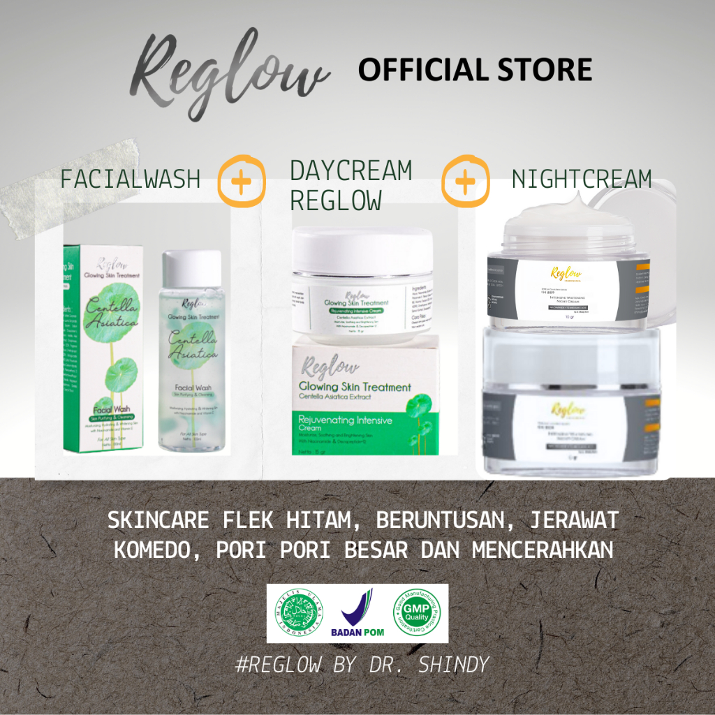 Reglow Skincare Original Paket Perawatan Wajah Glowing BPOM