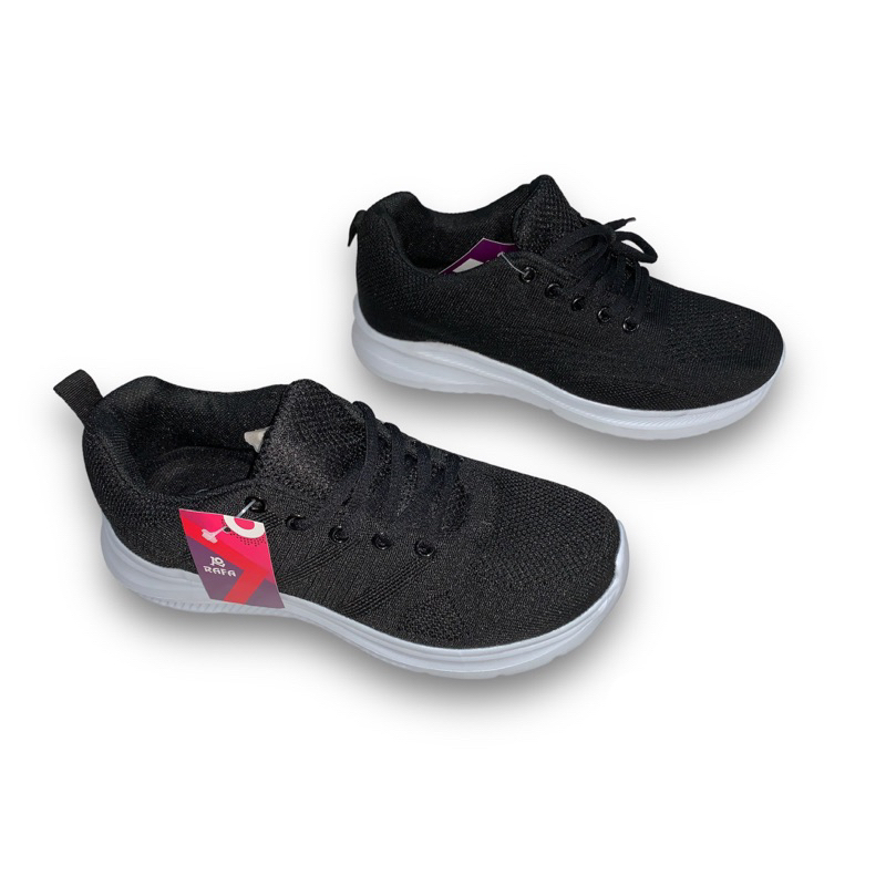 RAFA Sepatu Sekolah Cewek Sepatu Santai Sepatu Hitam Putih