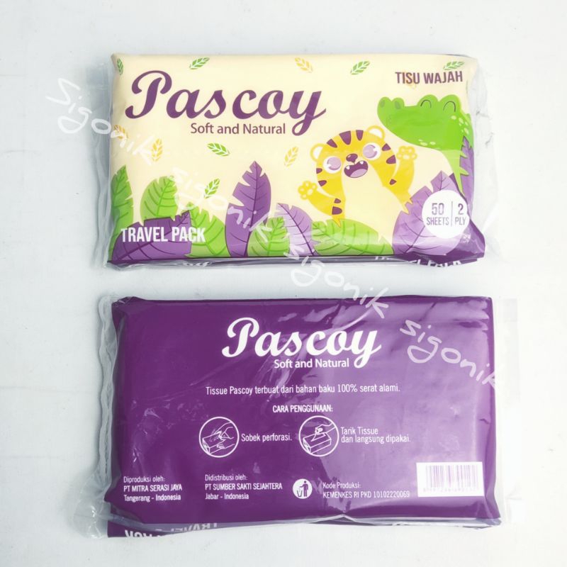 Tissue Travel Pack 50 sheet 2 ply Lembar PASCOY Tisu Wajah Praktis Simple Serbaguna Murah Perlengkapan Rumah Sigonik