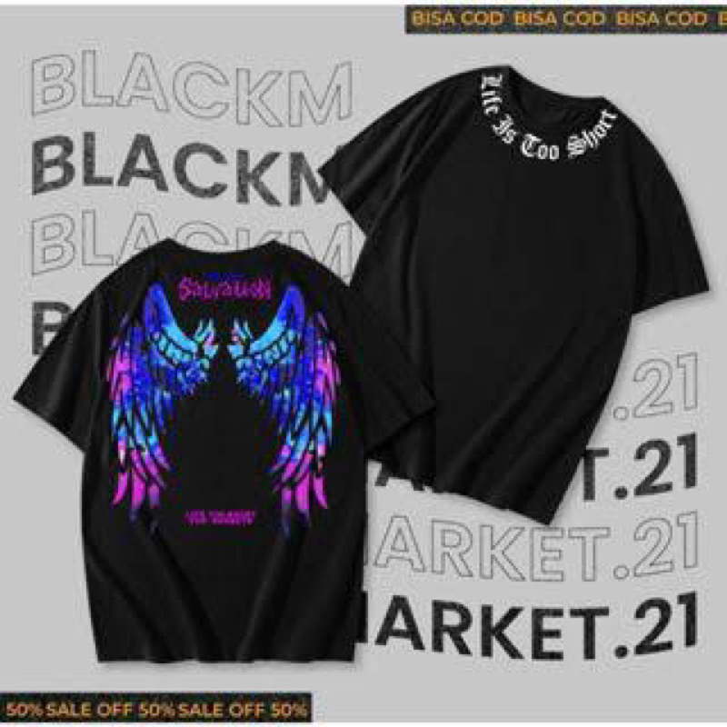 KAOS DISTRO ATASAN MOTIF SAYAP ANGEL WING TERBARU