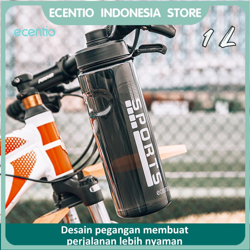 ecentio botol minum 1 liter botol air outdoor water bottle sports water cup large capacity olahraga Sedotan 1000ml