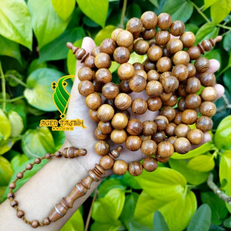 Tasbih Super Jumbo Kayu Kelor emas size 12mm