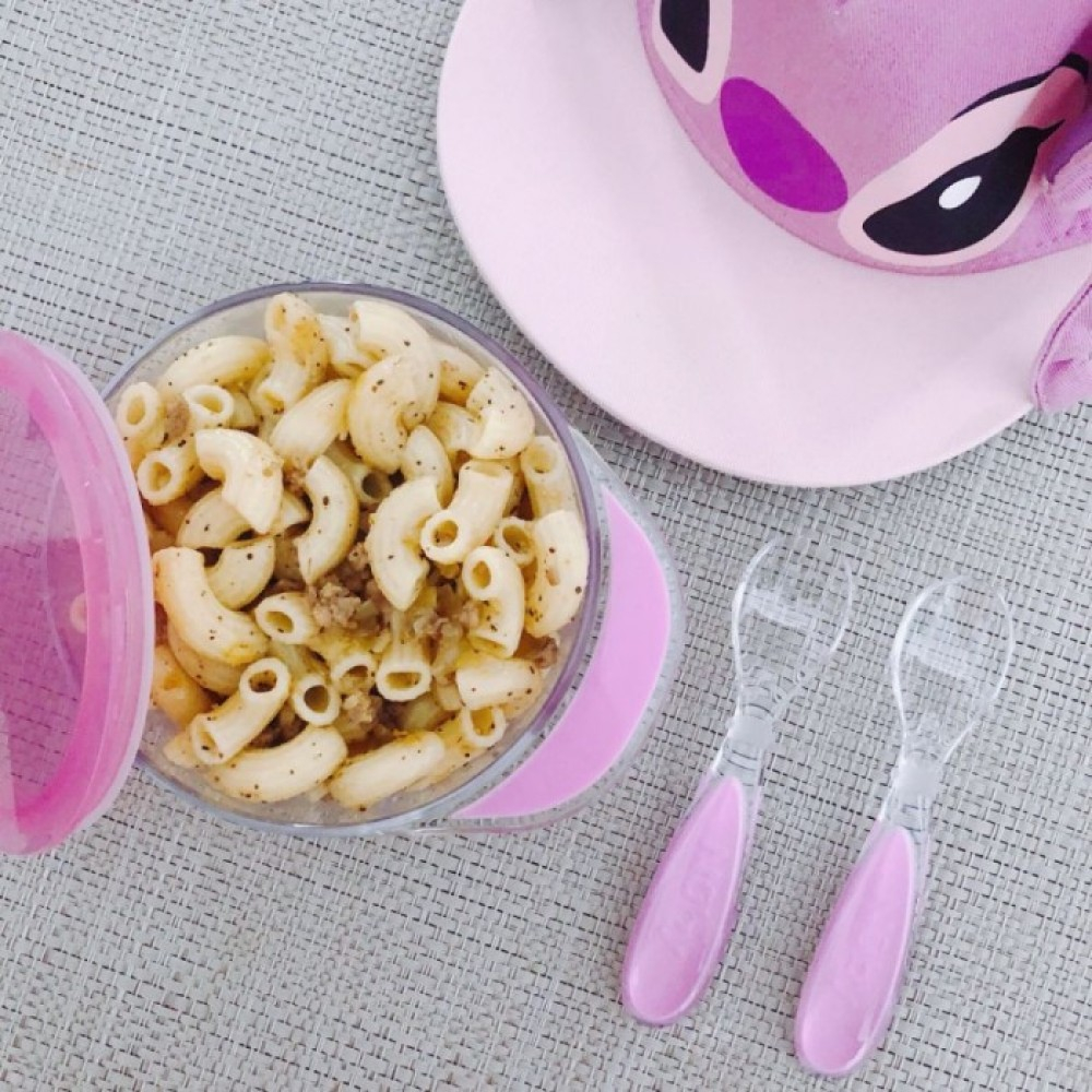 Nuby Tritan Fork And Spoon Sendok Makan Anak - Blue/Pink