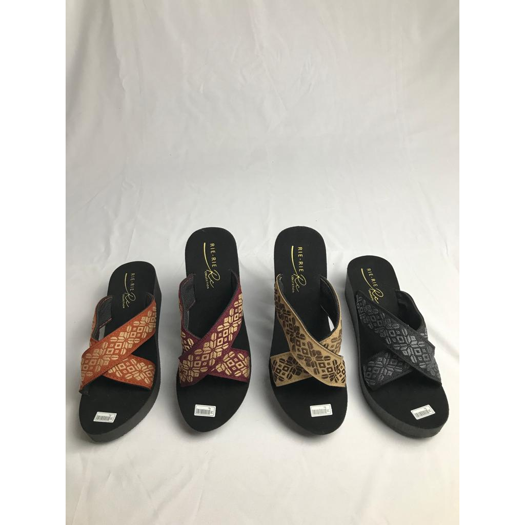 NEW SANDAL WEDGES WANITA SILANG BATIK