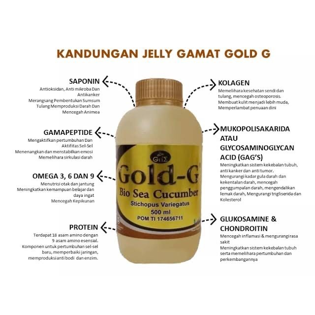 Gold G 500 ML Dan 320 ML Gamat Emas Bio Sea Cucumber Original 100%