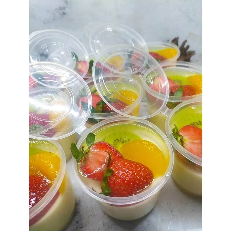 Puding Cup Topping Buah 150ml Min. Order 9cup