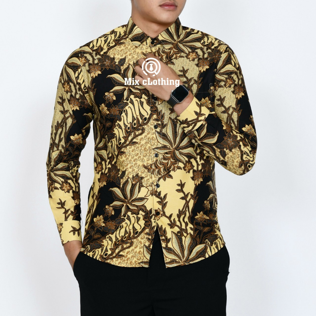 KEMEJA PRIA SLIM FIT UNIK ASLI MEWAH BATIK PRIA SLIMFIT D492