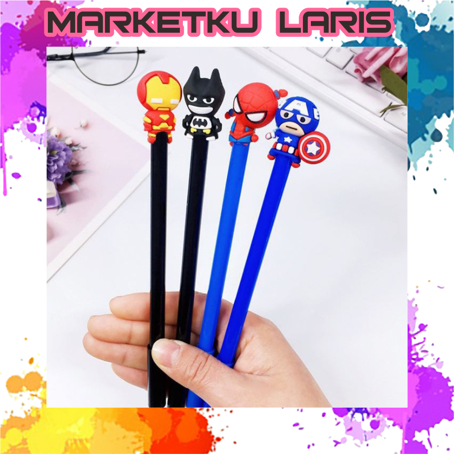 

MKL - Pena Karakter SuperHero Gel Pulpen Karakter Pen Tinta Gel Lucu Alat Tulis Karakter Superhero 3D Murah S076