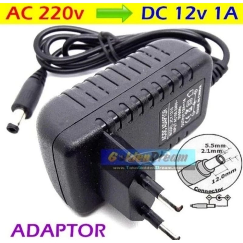 Adaptor DC 12V 1A in: 220V AC Power Suply 2.1x5.5mm Adapter CCTV A