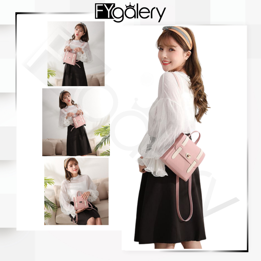 FYGALERY FYG1338 Tas Selempang Wanita Ransel Mini Perempuan Tas Jinjing 3 in 1 Murah