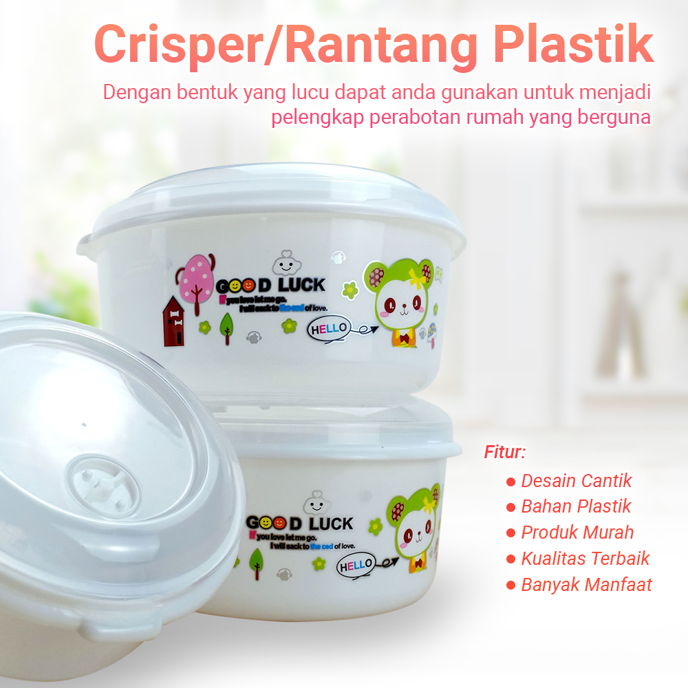 Tempat Penyimpanan Makanan Bentuk Bulat Plastik Multifungsi 3 in 1 /1 Sett