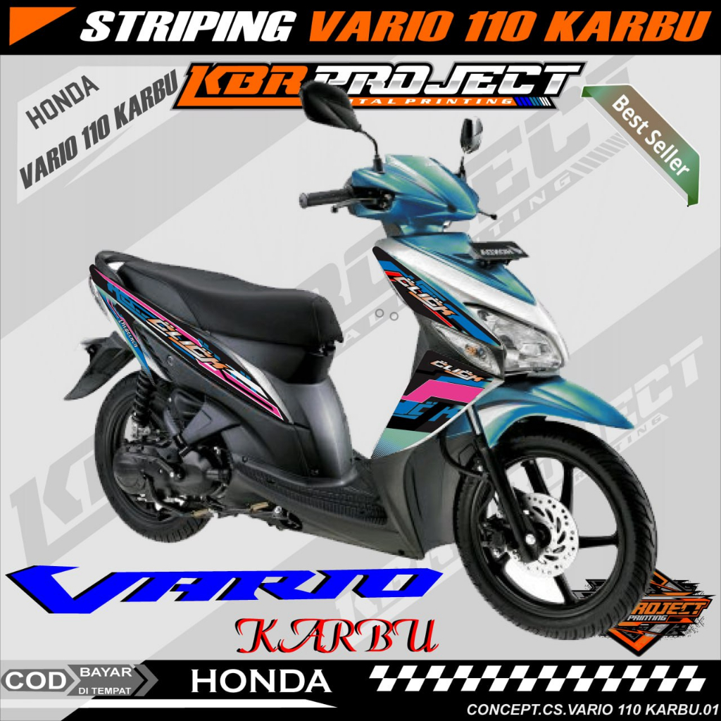 VARIO 110 KARBU STIKER SRTIPING PREMIUM MOTOR KEREN STIKER LIS VARIASI VARIO 110 KARBU STIKER MOTOR 