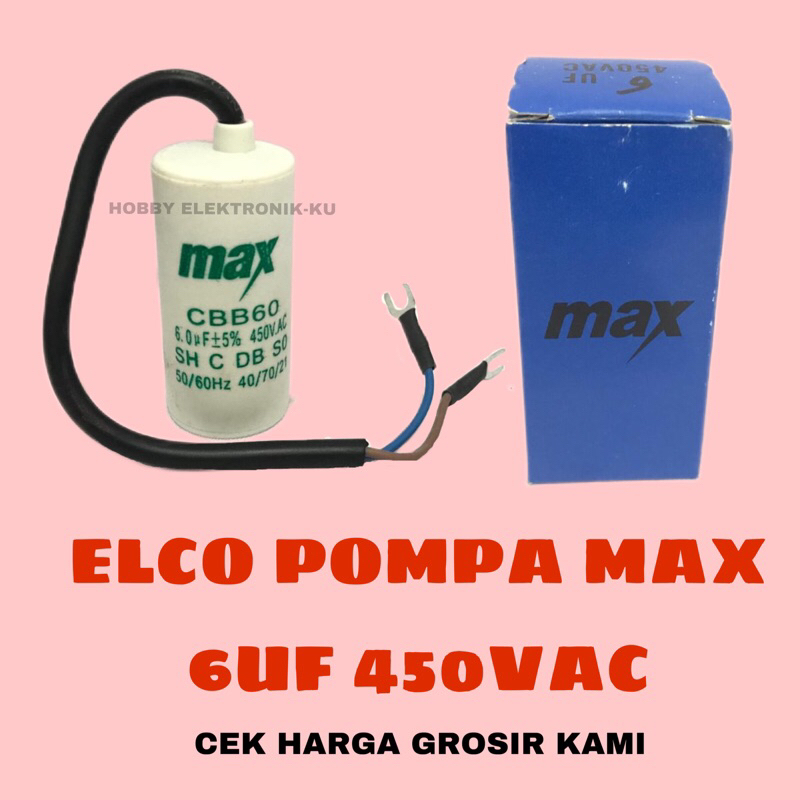 CAPASITOR ELCO POMPA 6UF 450VAC MAX