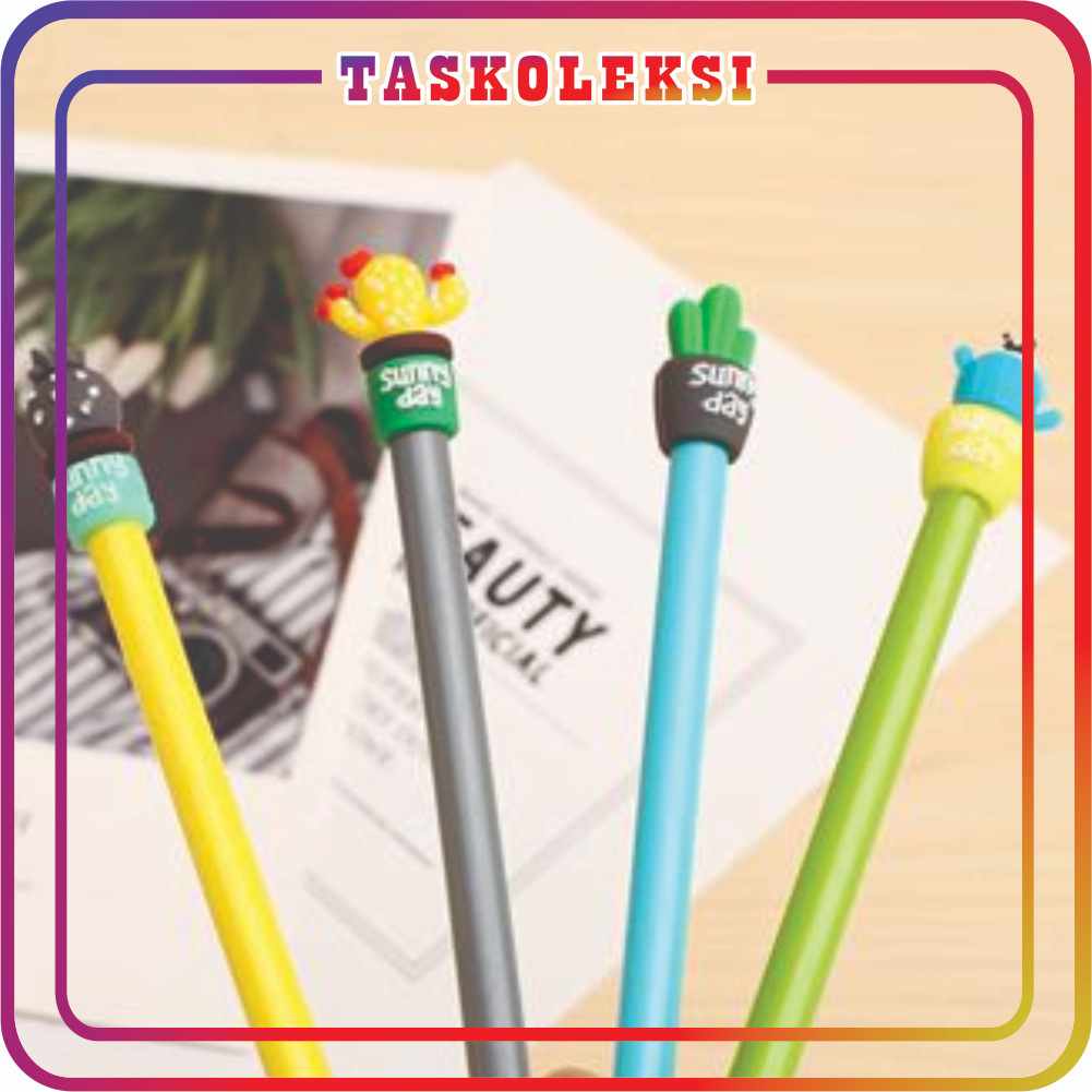 ☛TK☚ Pena Pot Kaktus Lucu Unit Termurah Pulpen Impor S077