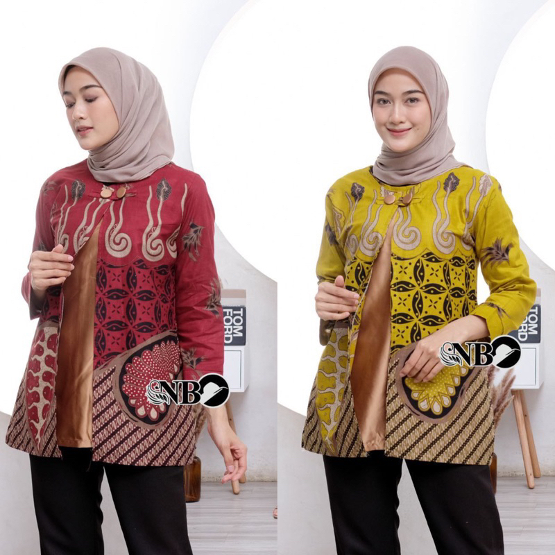 BAJU BATIK WANITA MODERN MONALISA GENES M,L,XL asli PEKALONGAN