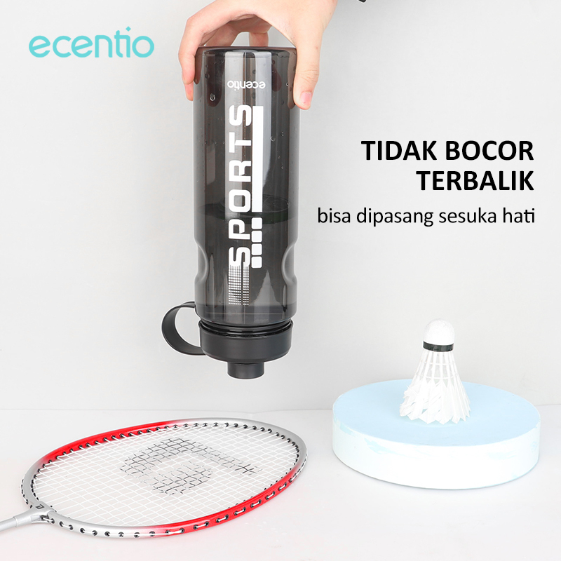 ecentio botol minum 1 liter botol air outdoor water bottle sports water cup large capacity olahraga Sedotan 1000ml