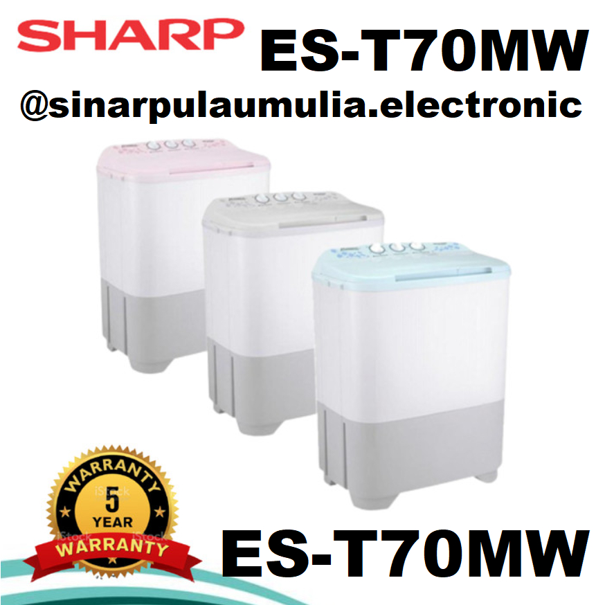 Sharp Mesin Cuci 2 Tabung Manual 7 KG - ES-T70MW / ES T70MW / EST70MW / EST70MW / ES T 70 MW / 70MW