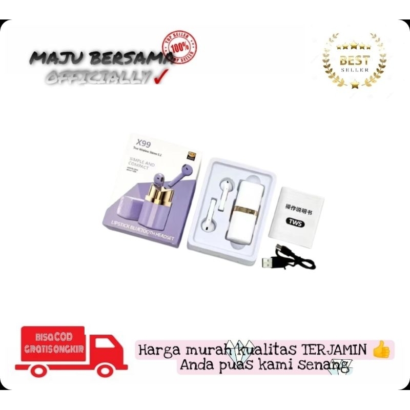 MB - Headset Bluetooth TWS X99 5.2 / Earphone True Wireless Stereo X99