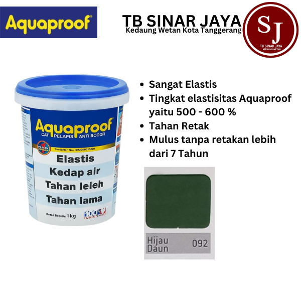 Aquaproof Cat Pelapis Anti Noda Kemasan 1kg - 092 Hijau Daun