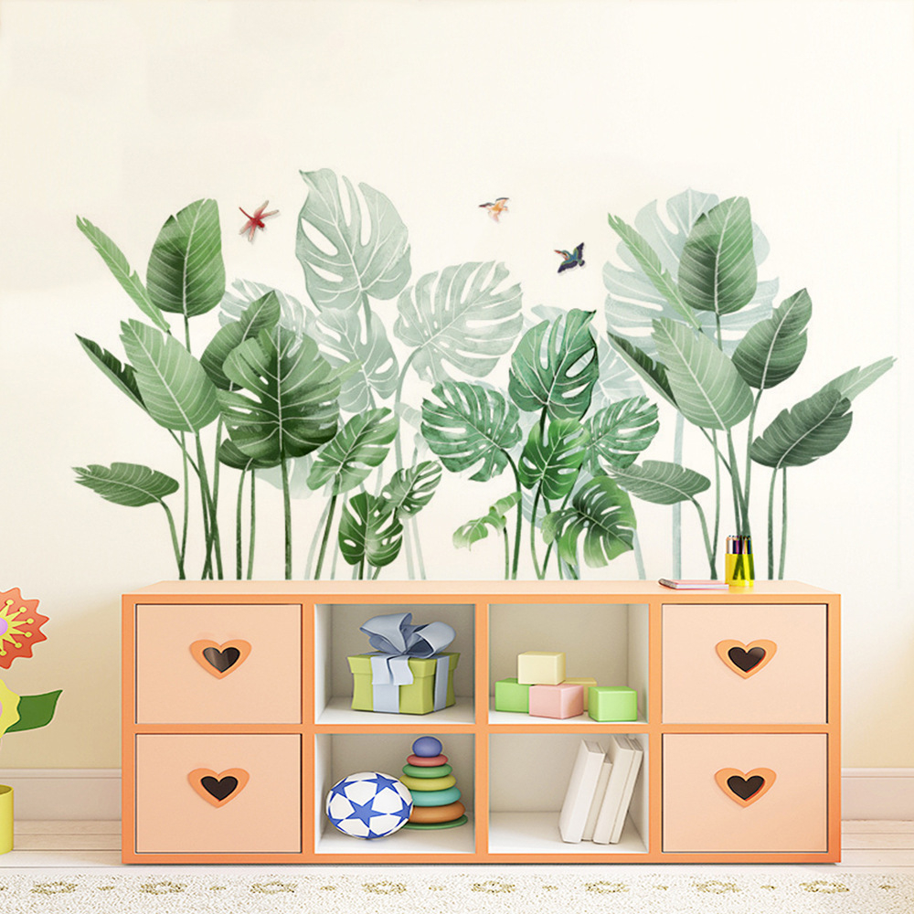 WALLSTICKER WALL STICKER STIKER SETIKER HIASAN DINDING DAUN HIJAU DEKORASI RUMAH RUANG TIDUR TAMU TEMPELAN KERAMIK KRAMIK TEMBOK WALLPAPER WALPAPER DEKOR RUANG KELUARGA DECOR PINTU JENDELA KACA MINIMALIS KEKINIAN MURAH KADO UNIK Q 160 @banyak