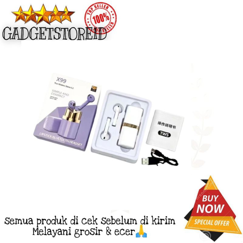 GG - HEADSET BLUETOOTH TWS X99 5.2 / EARPHONE TRUE WIRELESS STEREO X99 5.2