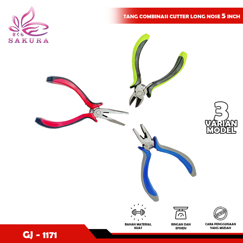 TANG COMBINASI CUTTER LONG NOSE MINI PLIERS 4,5 INCH-SOSOYO