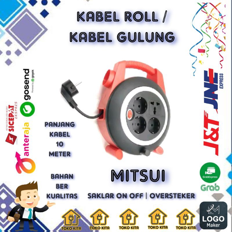 KABEL ROLL KABEL GULUNG 10 METER OVERSTEKER MITSUI