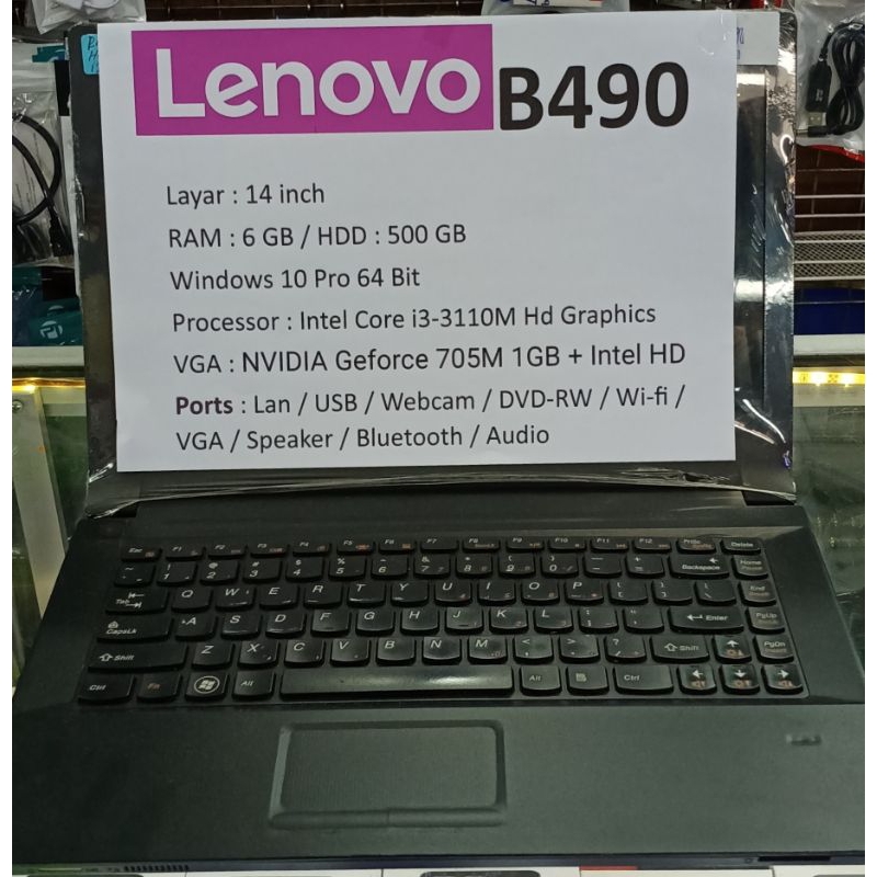 Laptop Lenovo B490 Second- Core i3 Ram 6 GB HDD 500GB