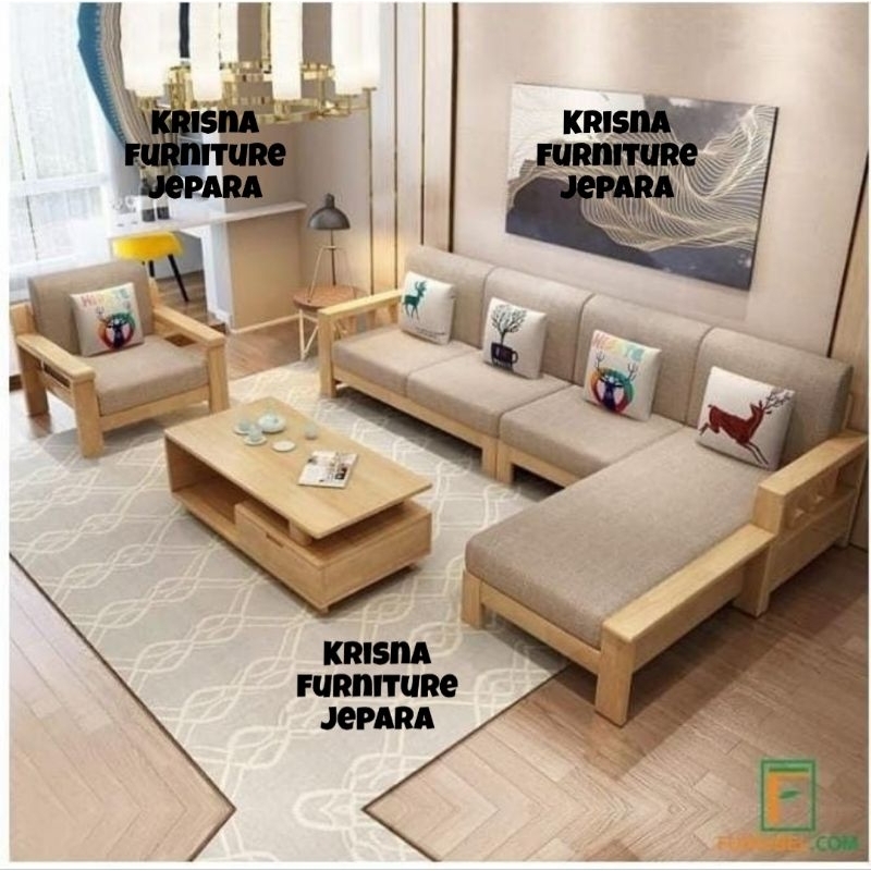 sofa sudut custome /kursi tamu sudut jati/meubel Jepara custome